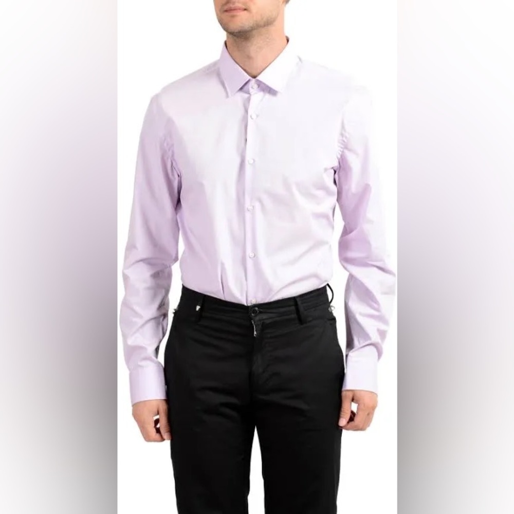 Hugo Boss Men's "Jenno" Slim Fit Purple Long Sleeve Dress Shirt Size 15.5
